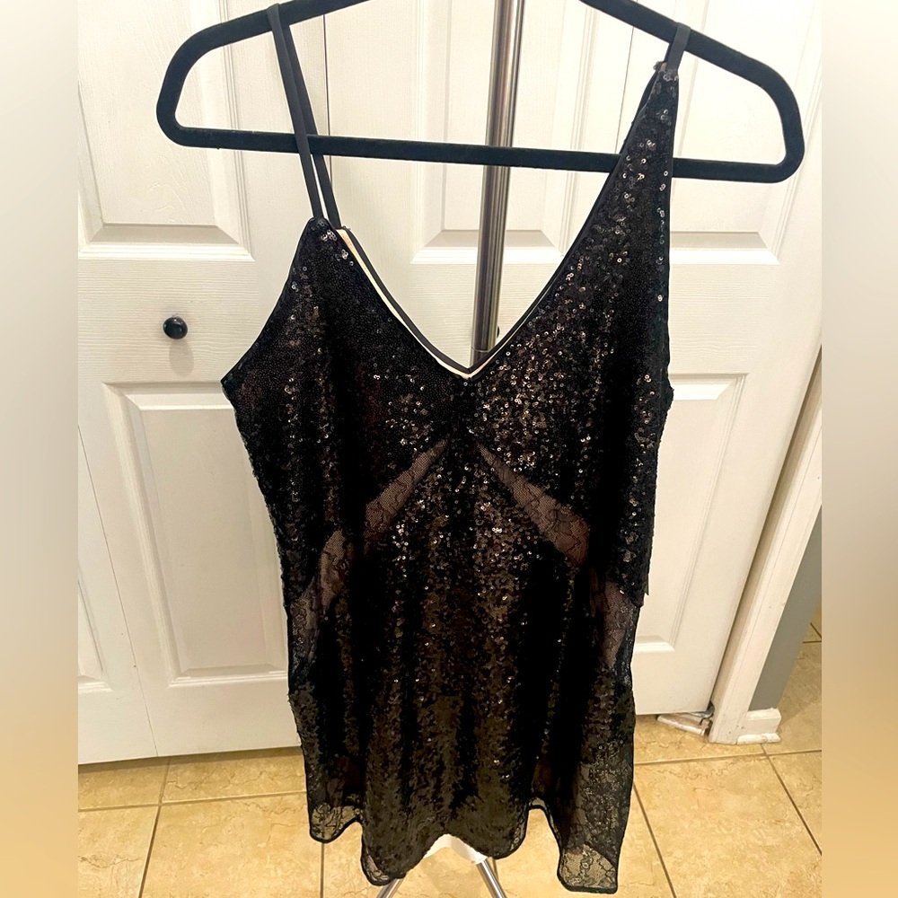 NWT!  Black mini Express dress with sequins size M